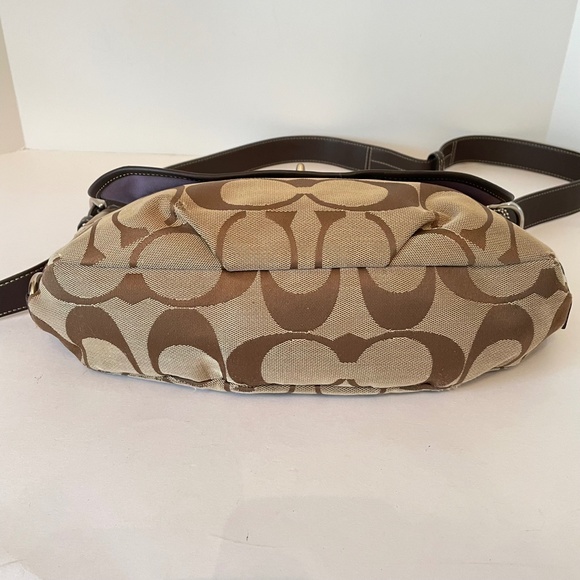 Coach Khaki Signature Canvas Convertible Flap Duffle Shoulder Crossbody Bag - Picture 11 of 16